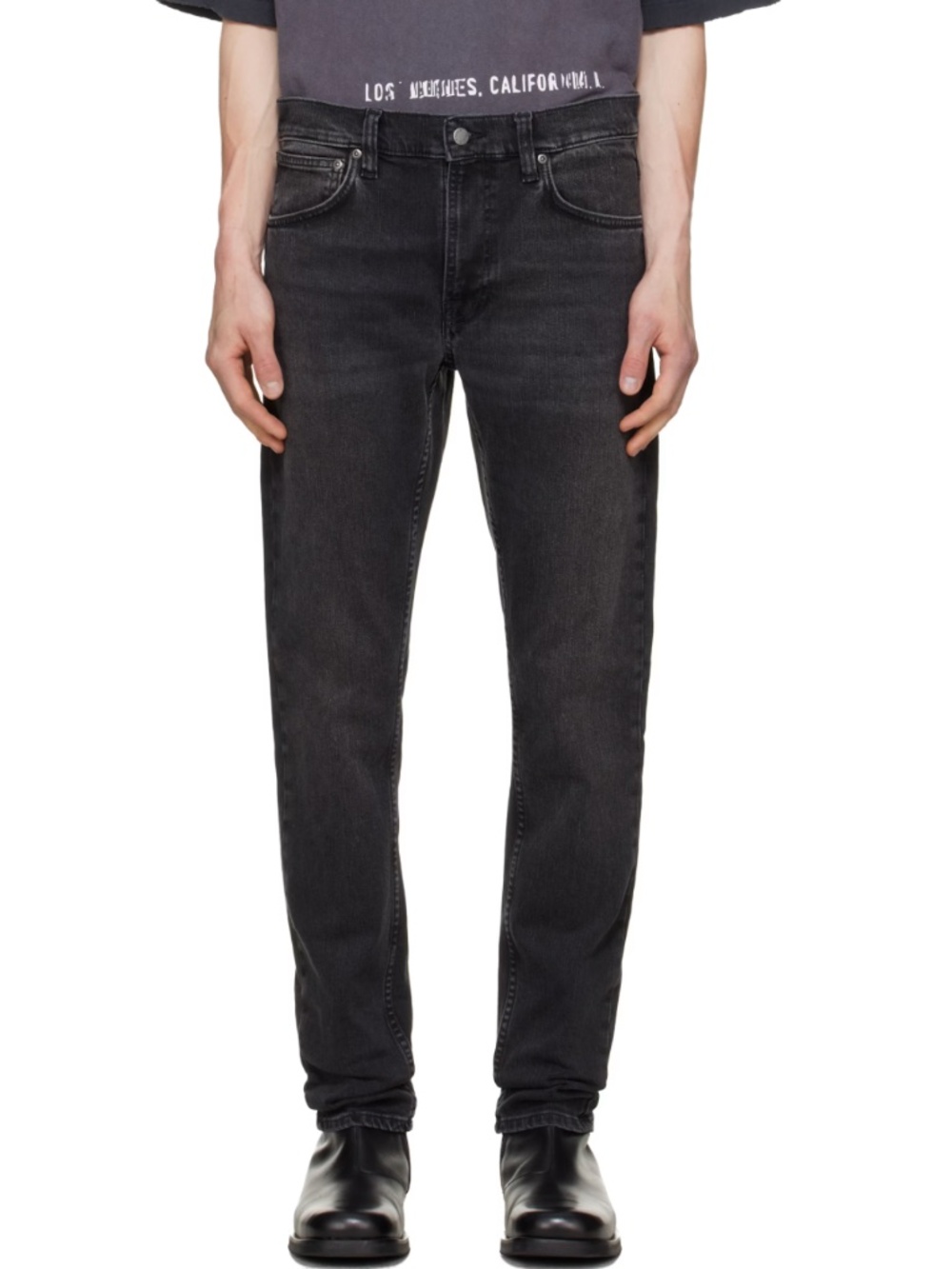 NUDIE JEANS LEAN DEAN IN WASHED BLACK - 32